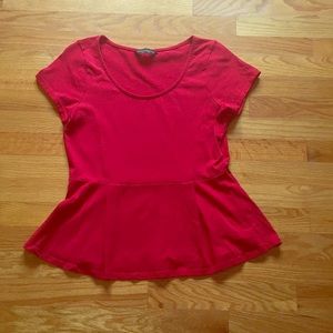 Red peplum blouse